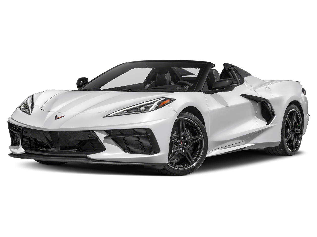 2023 Chevrolet Corvette Stingray 2LT in Arctic White — front three-quarter view