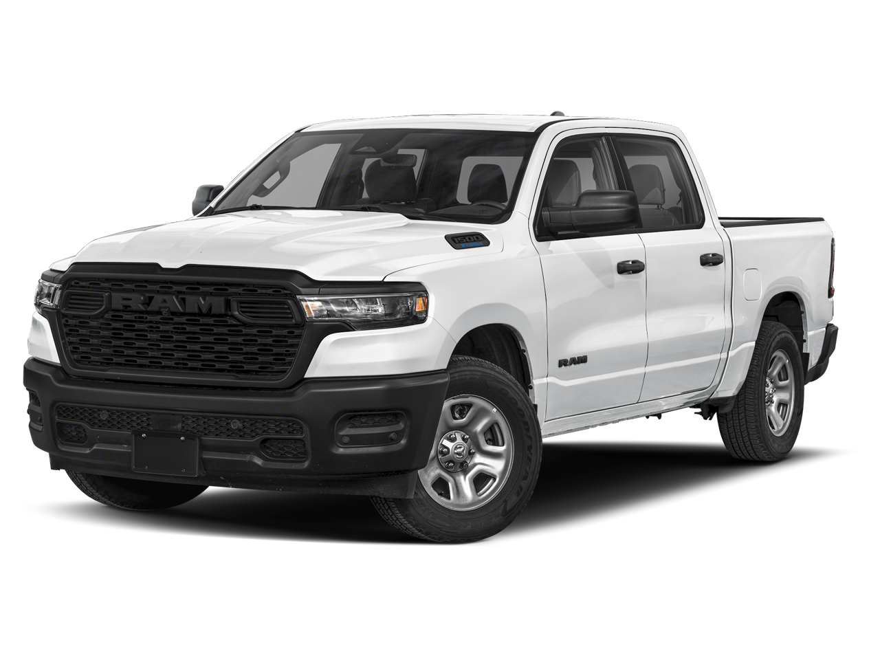 2025 RAM 1500 Tradesman Crew Cab 4x2 5'7" Box in Black — front three-quarter view