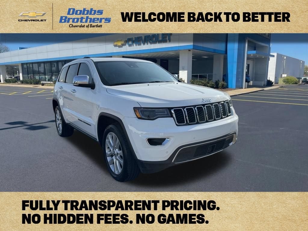 2017 Jeep Grand Cherokee Limited 4x2 in White — front three-quarter view
