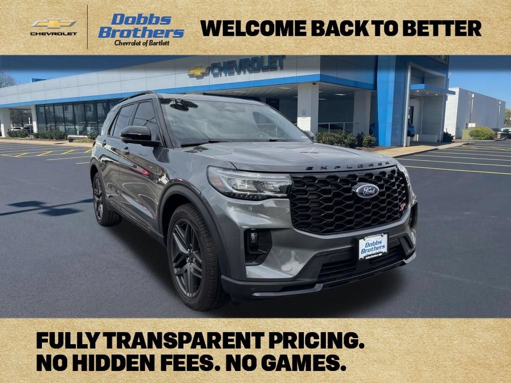 2025 Ford Explorer ST in Gray — front three-quarter view