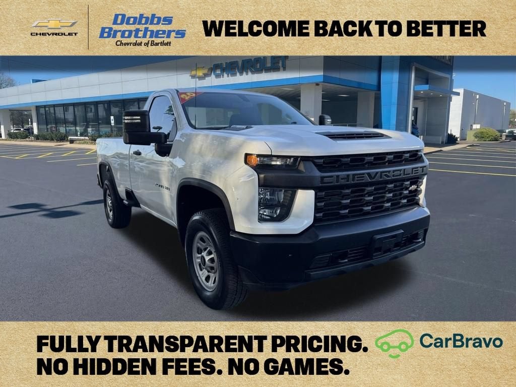2020 Chevrolet Silverado 2500 HD Work Truck in Summit White — front three-quarter view