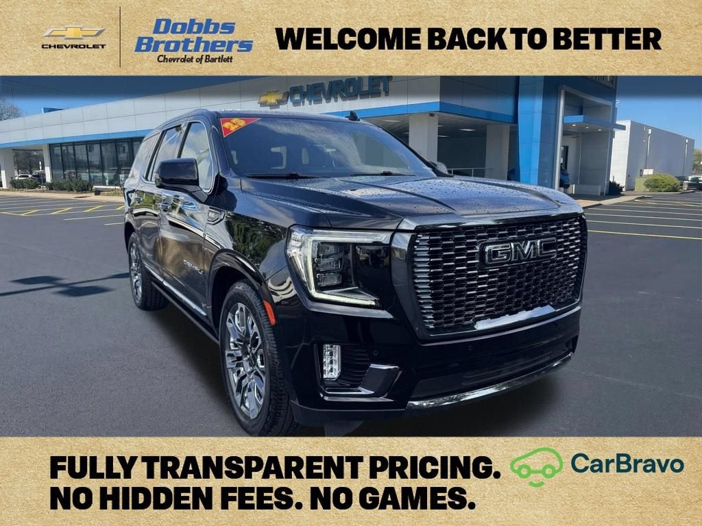 2023 GMC Yukon Denali Ultimate in Onyx Black — front three-quarter view