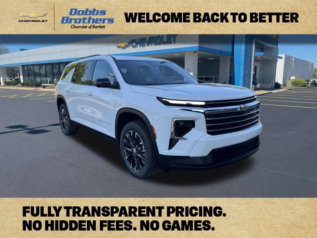 2026 Chevrolet Traverse LT in Summit White — front three-quarter view