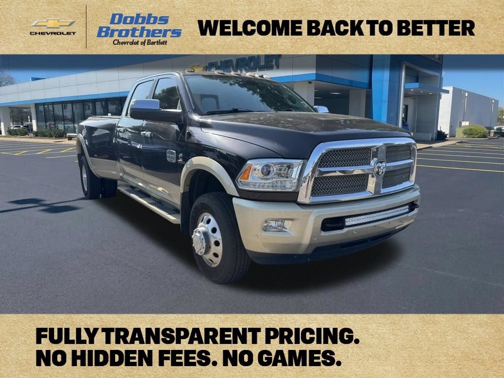 2016 RAM 3500 Longhorn in Brown — front three-quarter view