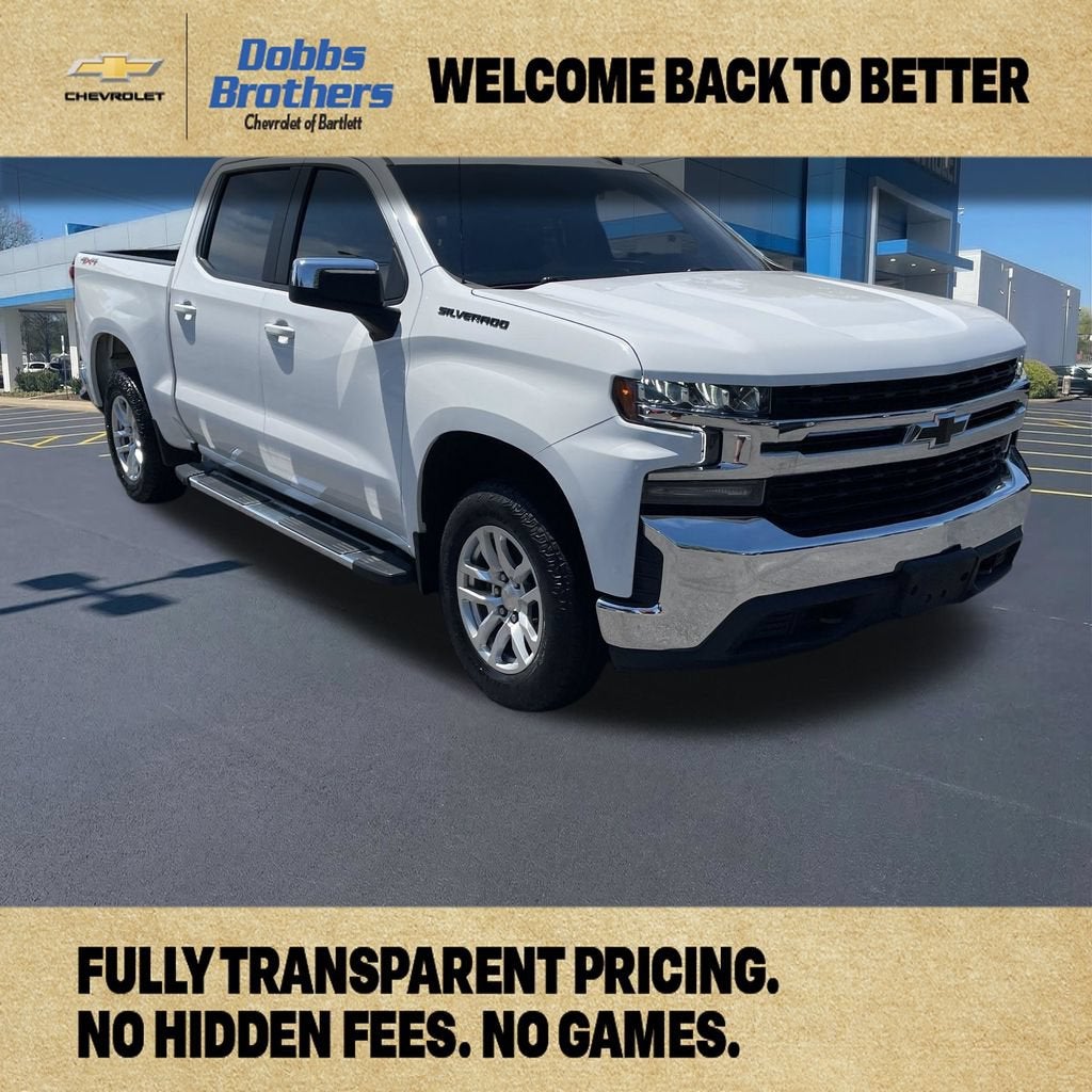 2020 Chevrolet Silverado 1500 LT in Summit White — front three-quarter view