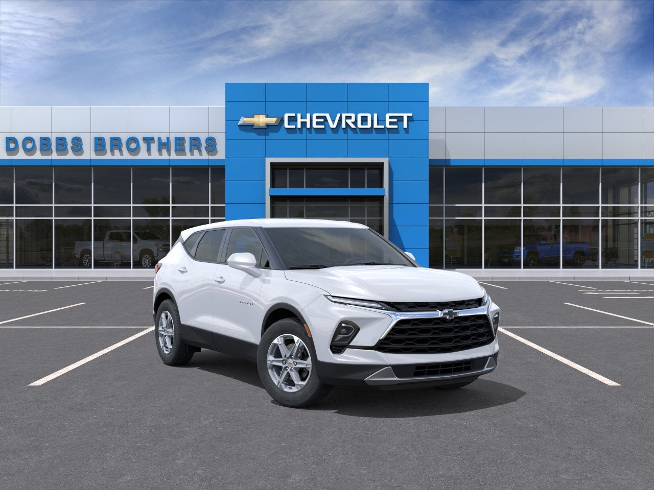2026 Chevrolet Blazer 2LT in Summit White — front three-quarter view