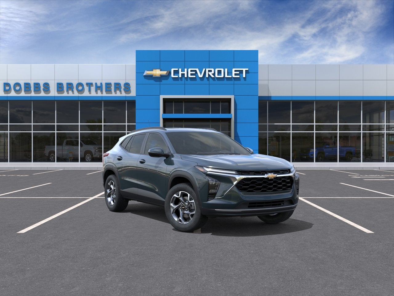 2026 Chevrolet Trax LT in Cypress Gray — front three-quarter view