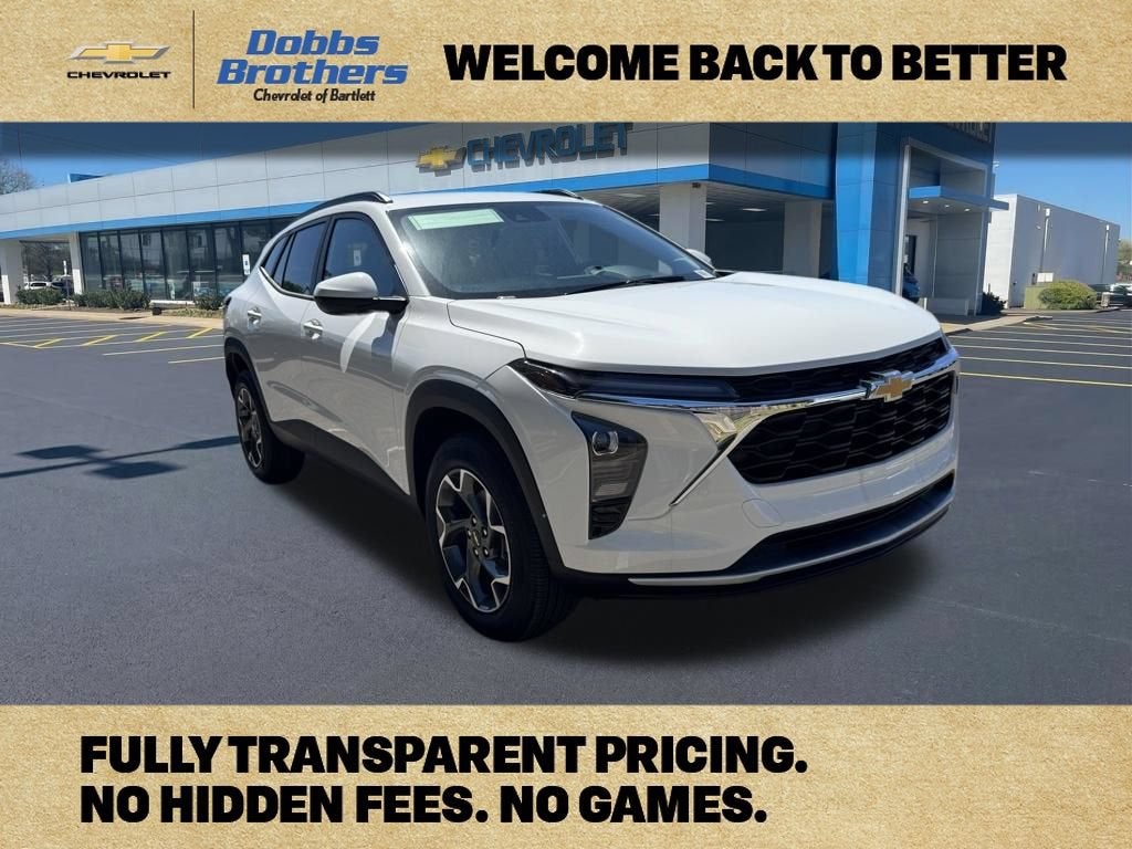 2026 Chevrolet Trax LT in Summit White — front three-quarter view