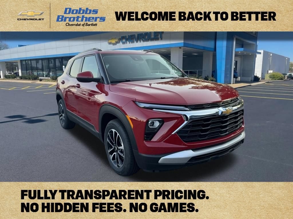 2026 Chevrolet Trailblazer LT in Apex Red — front three-quarter view