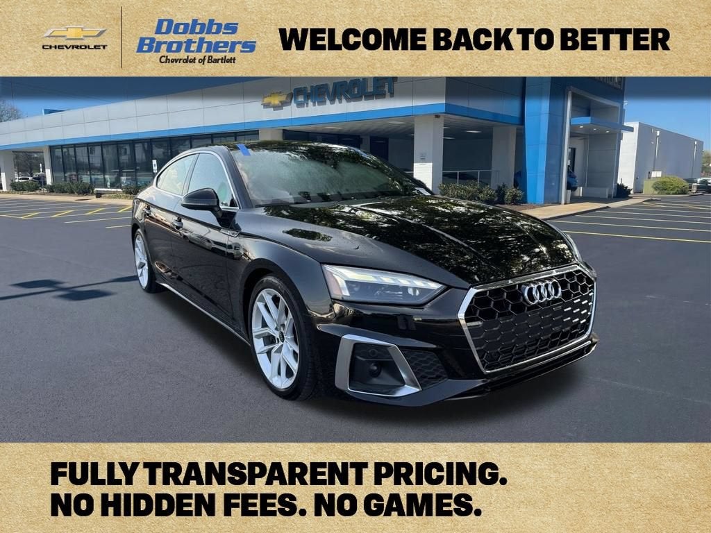 2023 Audi A5 Sportback Premium Plus 45 TFSI S line quattro S tronic in Black — front three-quarter view